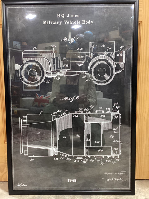 Framed Military Patent Drawing Print