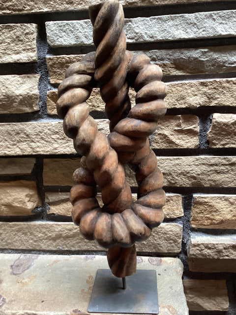 Wooden Square Knot Sculpture