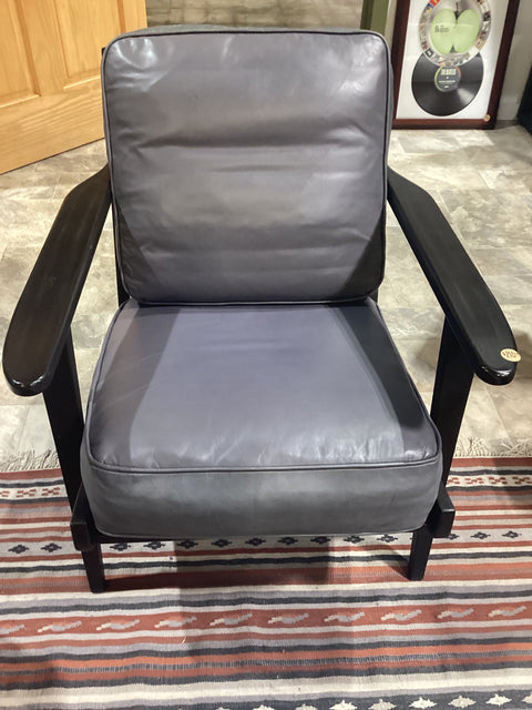 Crate and Barrel Leather Side Chair