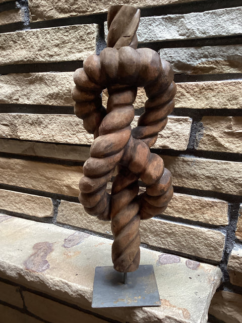 Wooden Square Knot Sculpture