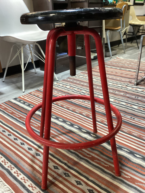 Vintage Adjustable Metal Industrial Stool