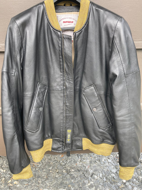 Italian Leather Bomber Jacket SZ XL (slim fit)