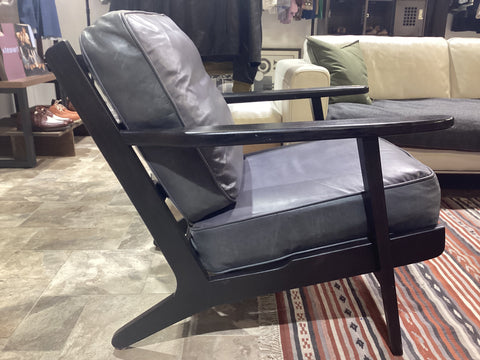 Crate and Barrel Leather Side Chair
