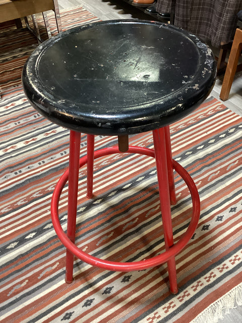 Vintage Adjustable Metal Industrial Stool