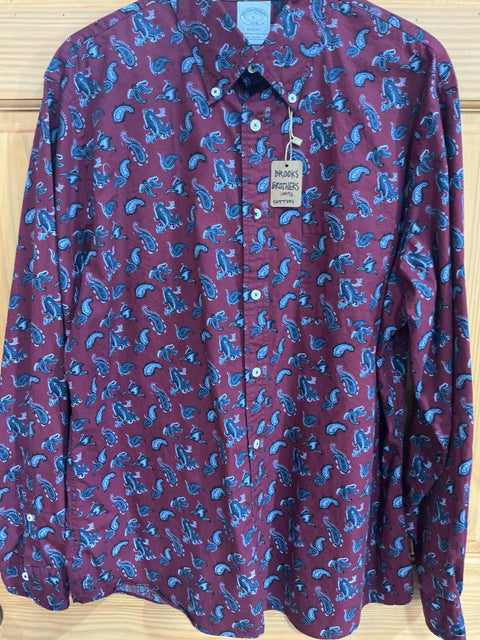 Brooks Brothers Paisley SZ Large (Regent Fit)
