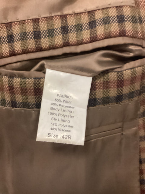 Alan Flusser Check Blazer SZ 42 Reg.