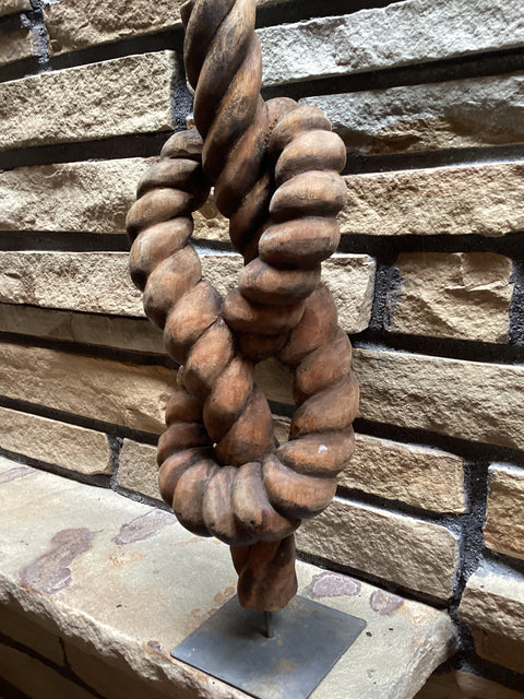Wooden Square Knot Sculpture