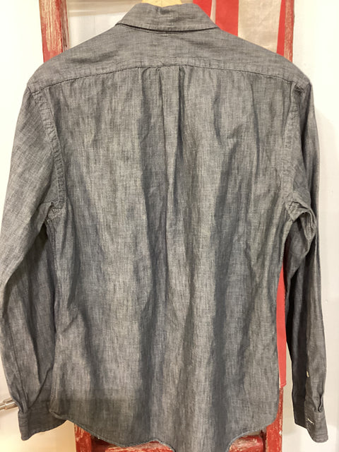 Ralph Lauren Grey Chambray Shirt SZ Large (slim fit)