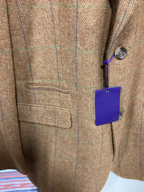 Alan Flusser Windowpane Tweed Jacket SZ Large (42)