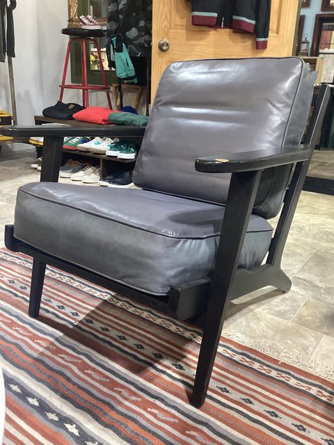 Crate and Barrel Leather Side Chair