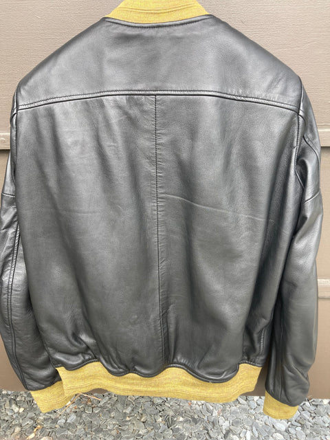 Italian Leather Bomber Jacket SZ XL (slim fit)