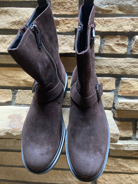 Suede Moto Style Boots SZ 13