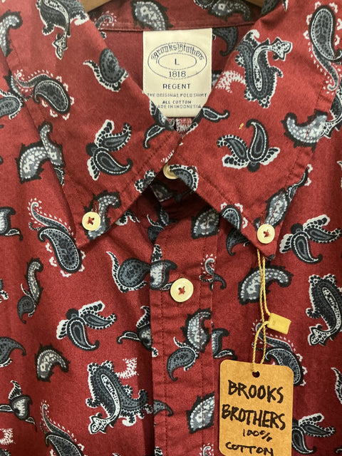 Brooks Brothers Paisley SZ Large (Regent Fit)