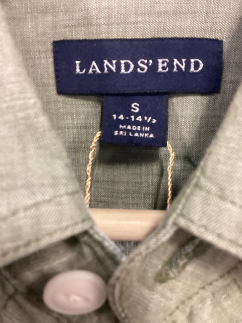 Heather Green Lands’ End Shirt SZ Small (14-14 1/2)