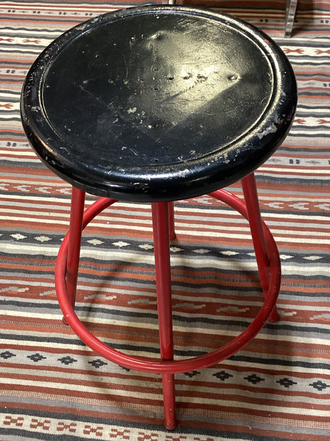 Vintage Adjustable Metal Industrial Stool