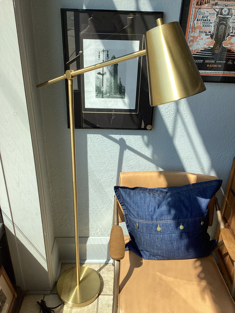 Flat Finish Modern Brass Floor Lamp