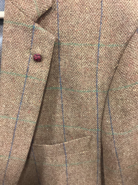 Alan Flusser Windowpane Tweed Jacket SZ Large (42)
