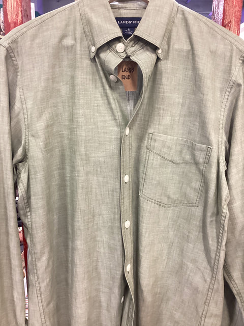 Heather Green Lands’ End Shirt SZ Small (14-14 1/2)