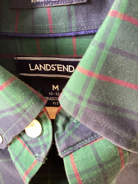 Land’s End Plaid Shirt SZ MED (regular fit)