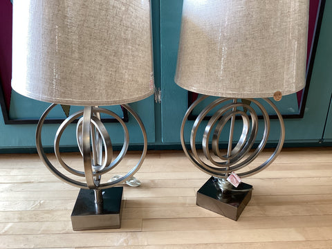 Pair of Modern Metal Lamps