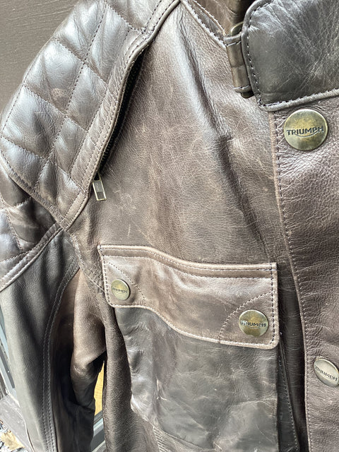 Triumph Leather Armored Moto Jacket US Size XL (46)