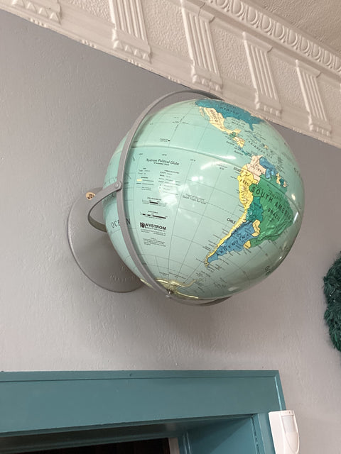 Vintage Nystrom Teaching Globe (Wall Mountable)