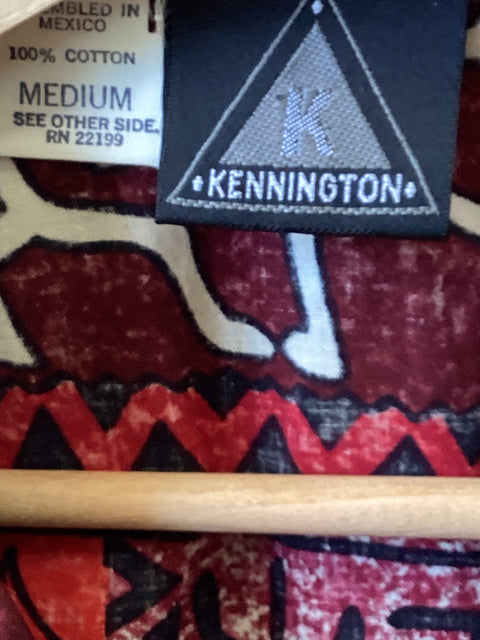 Kennington Tiki Print Shirt SZ Medium