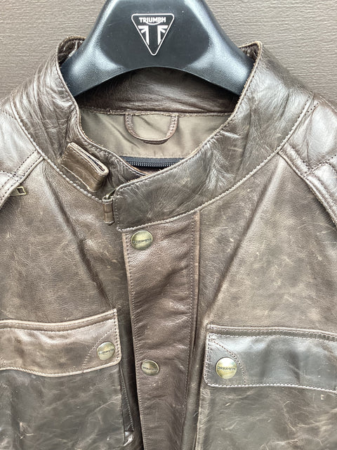 Triumph Leather Armored Moto Jacket US Size XL (46)