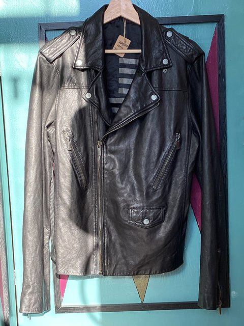 Genuine Leather Moto Jacket SZ Medium