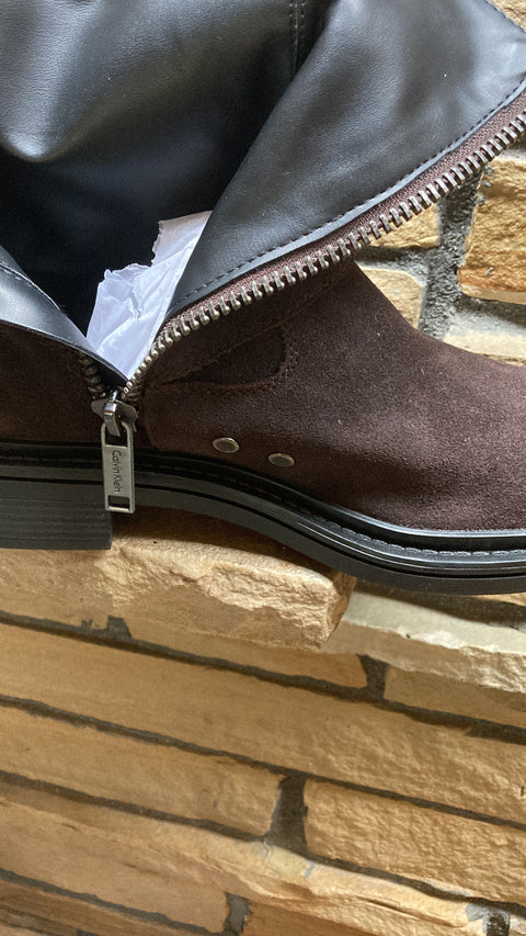 Suede Moto Style Boots SZ 13