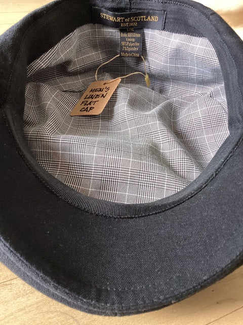 Linen Flat Cap by Stewart of Scotland SZ LARGE/XL