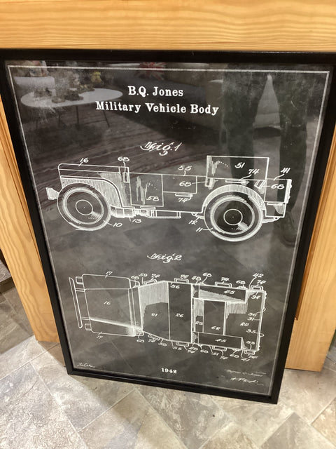 Framed Military Patent Drawing Print