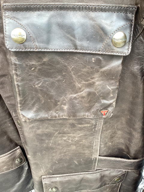 Triumph Leather Armored Moto Jacket US Size XL (46)