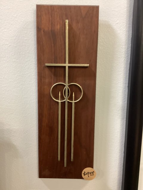 Brass and Wood Marriage Cross