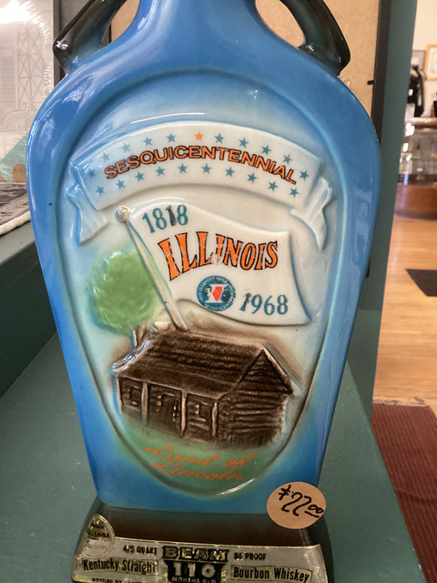 Vintage Illinois Sesquicentennial Whiskey Decanter