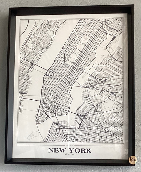 Graphic Print of Manhattan’s Streets