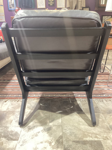 Crate and Barrel Leather Side Chair