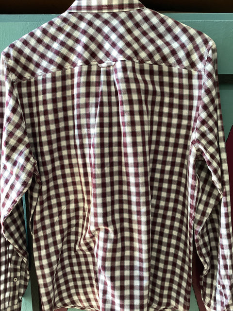 Ben Sherman Maroon Plaid shirt SZ Medium