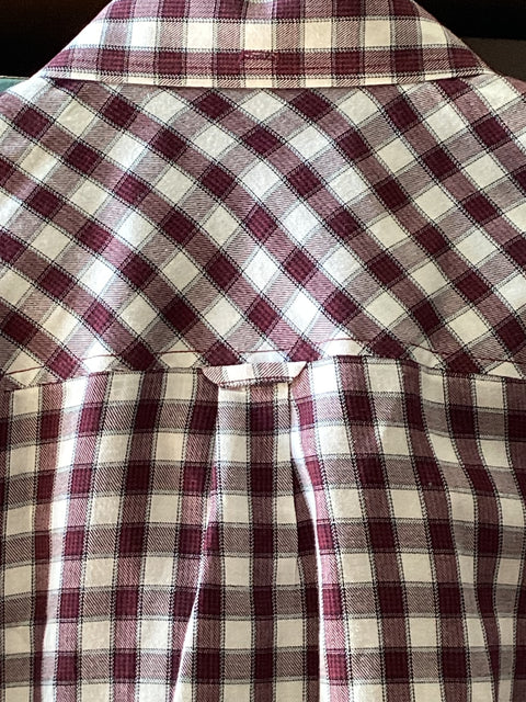 Ben Sherman Maroon Plaid shirt SZ Medium