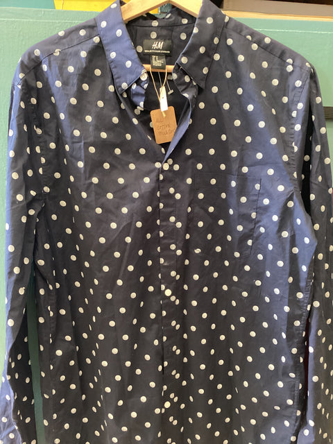 Men’s All Cotton Polka Dot Shirt SZ Med.