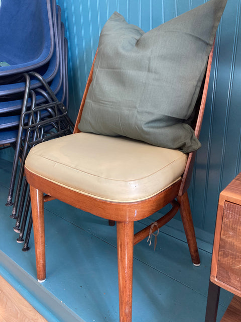 Modernist Wood and Vinyl Chair